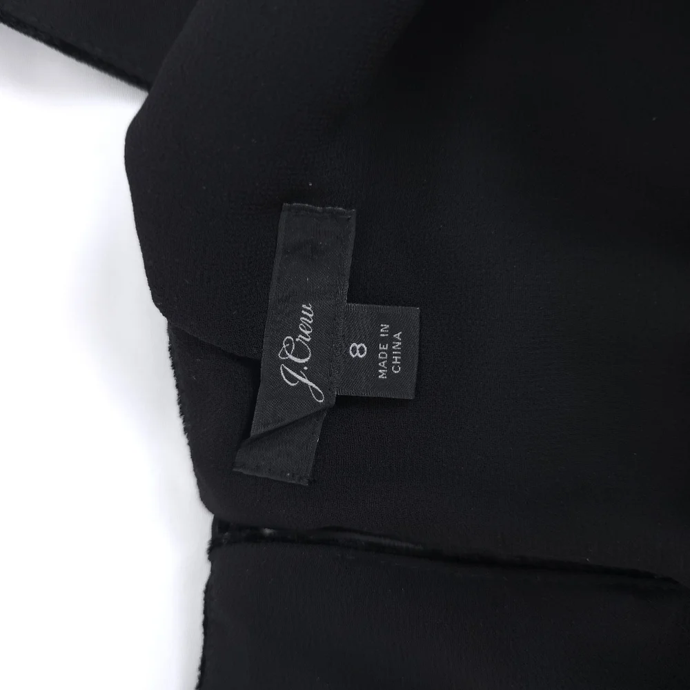 J. Crew Velvet Black Sleeveless Tank Size 8